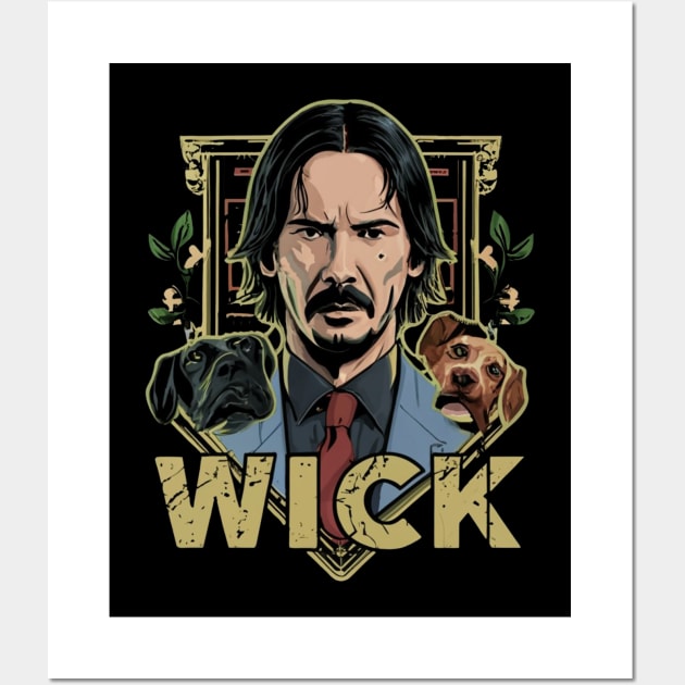 John Wick and dog Wall Art by Aldrvnd